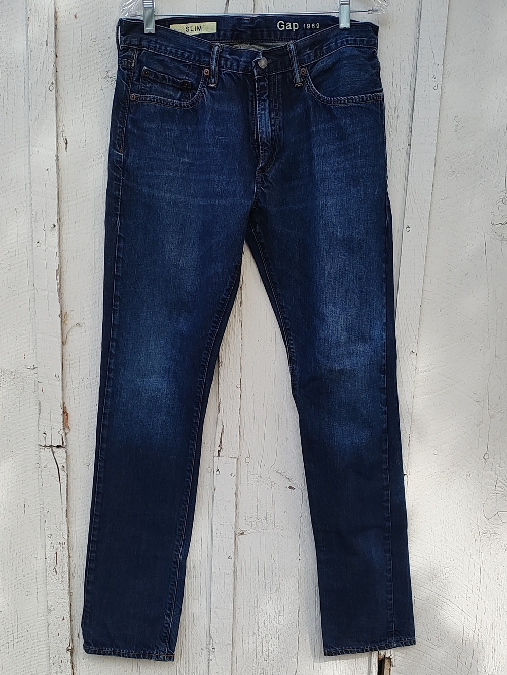 GAP Slim Jeans in Deep Indigo Blue, Men's 32x34